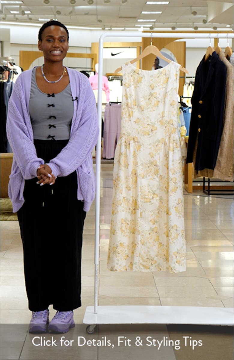 Floral Eyelet Fit & Flare Midi Dress, sales video thumbnail