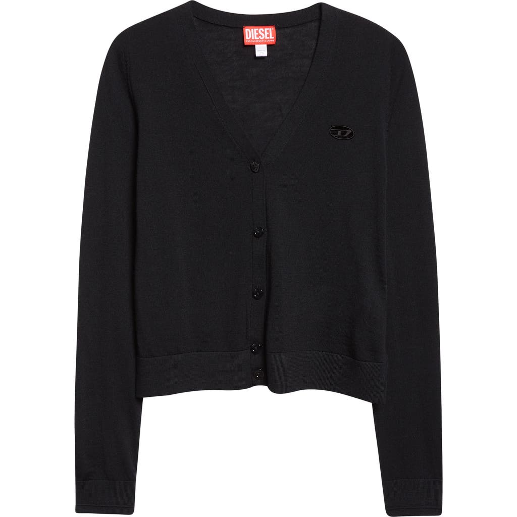 Diesel ® M-alima Oval D Logo Wool Cardigan In Black