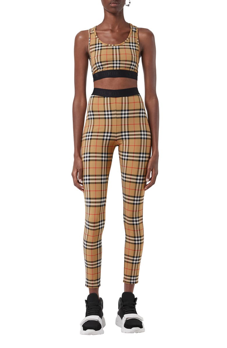 Burberry Belvoir Vintage Check Leggings, Alternate, color, 