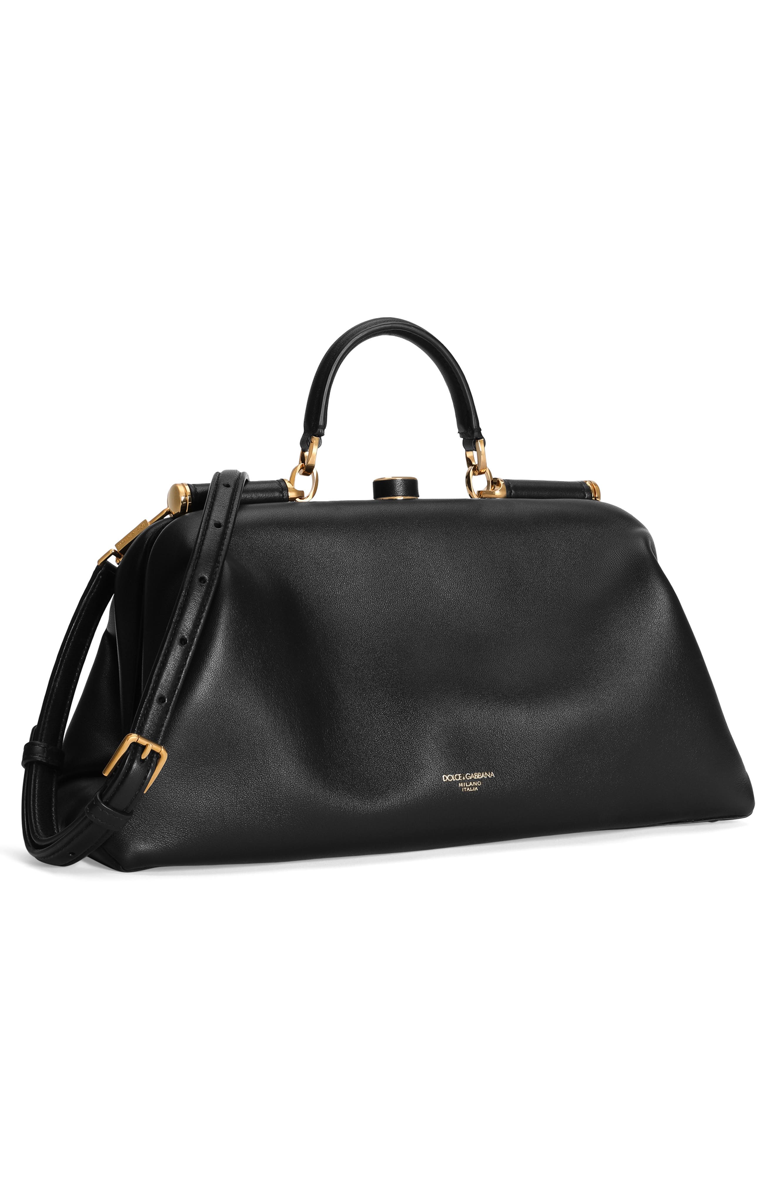 Nappa Plonge Leather Frame Bag, Alternate, color, NERO