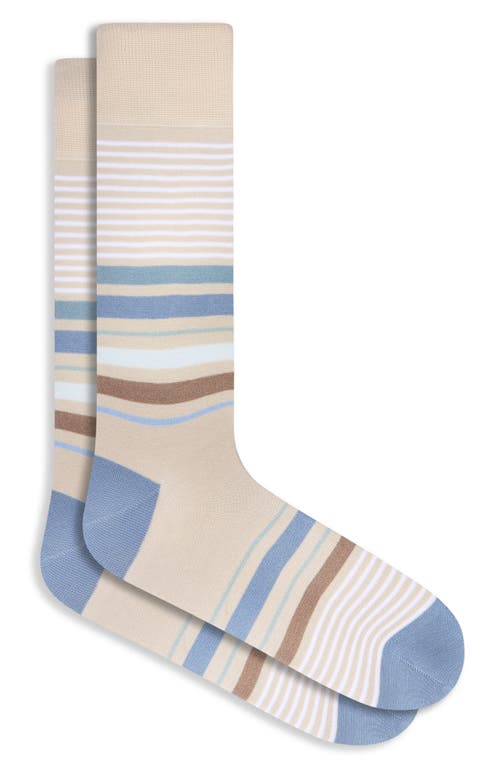 Bugatchi Stripe Mercerized Cotton Blend Dress Socks In Multi