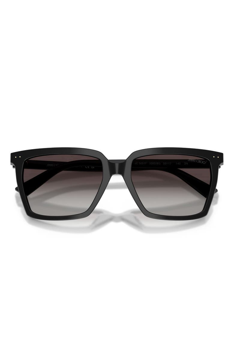 Jimmy Choo 55mm Square Sunglasses, Alternate, color, Black / Gradient Gray