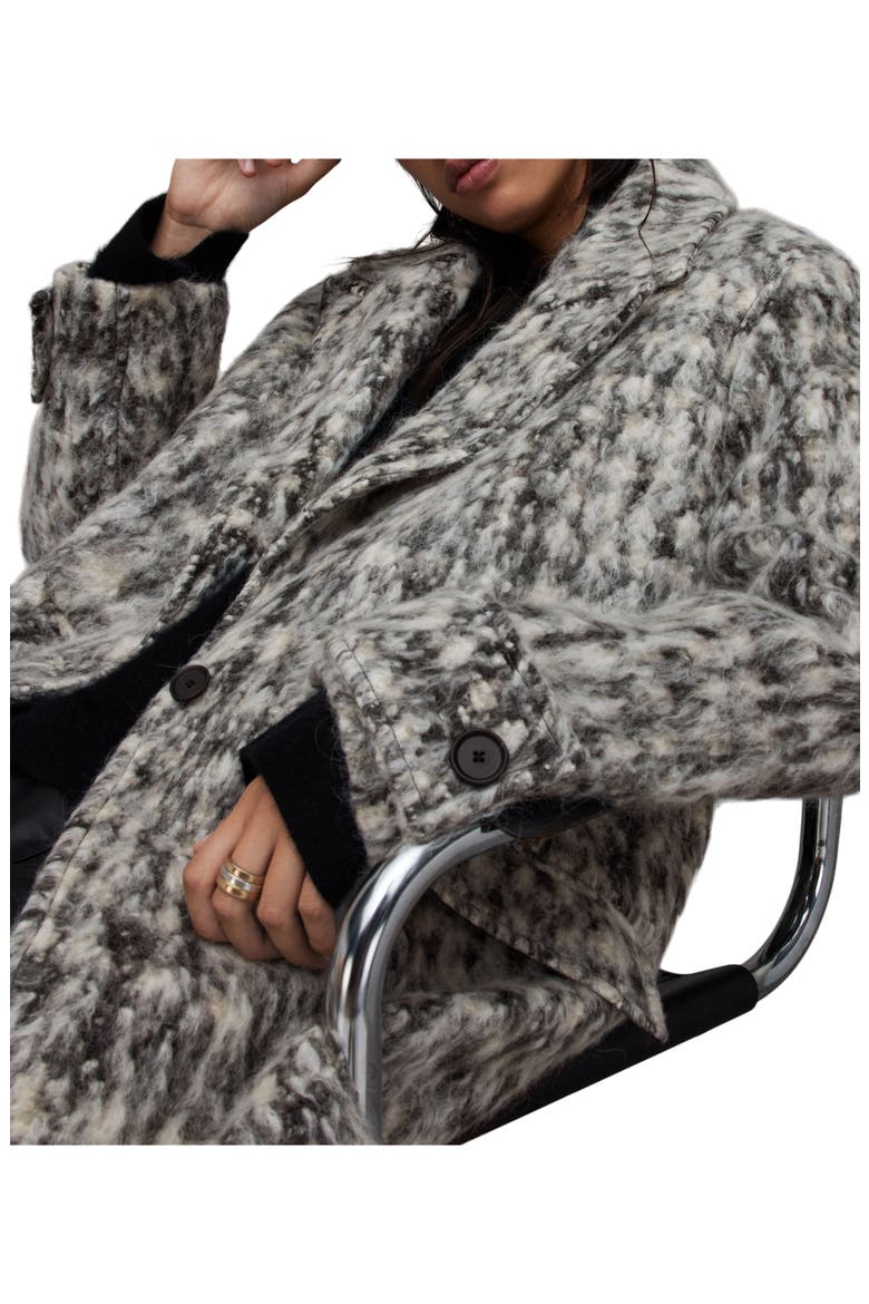 Mablex Longline Coat, Alternate, color, BLACK/WHITE