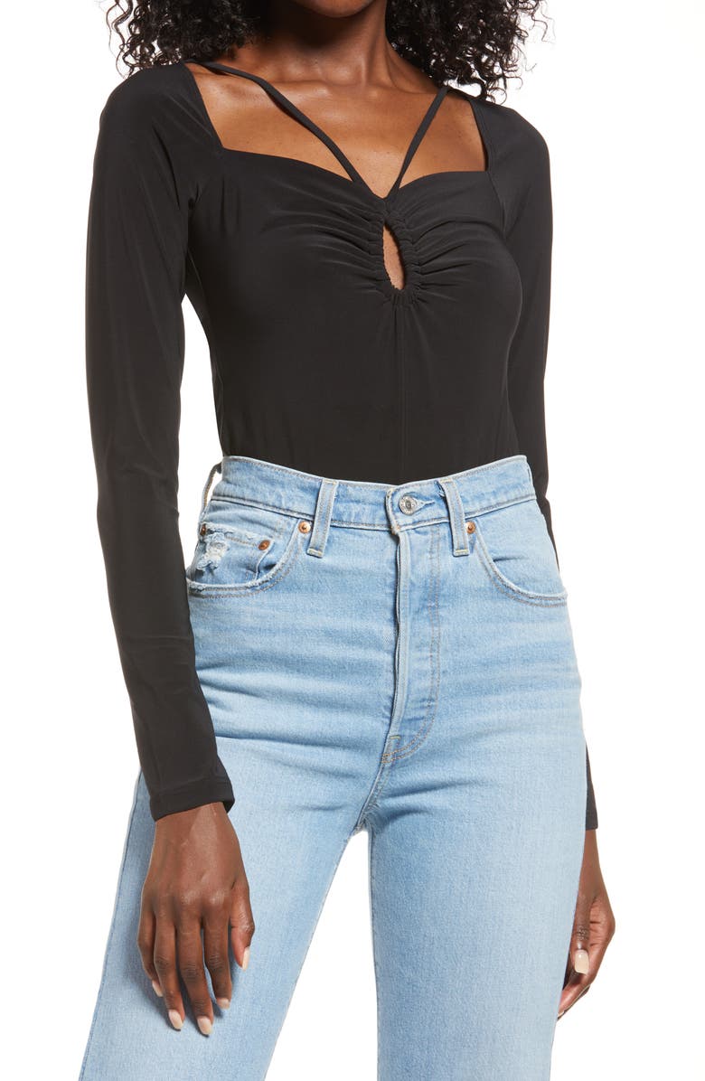 Open Edit Keyhole Bodysuit, Main, color,