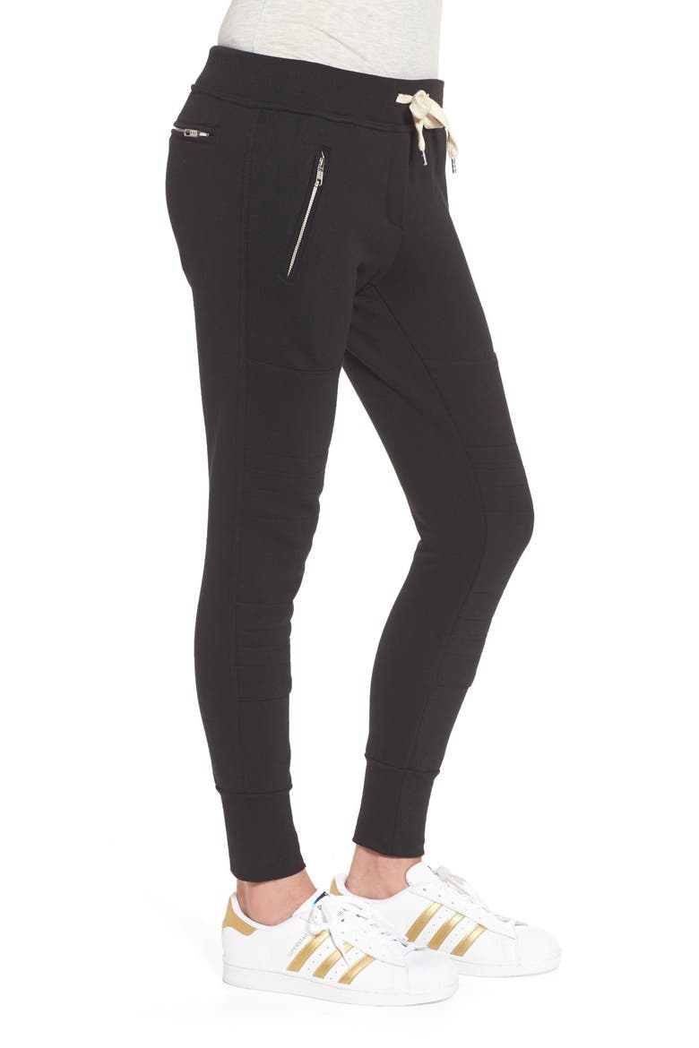 'Lux' Skinny Cotton Jogger Pants, Alternate, color, BLACK