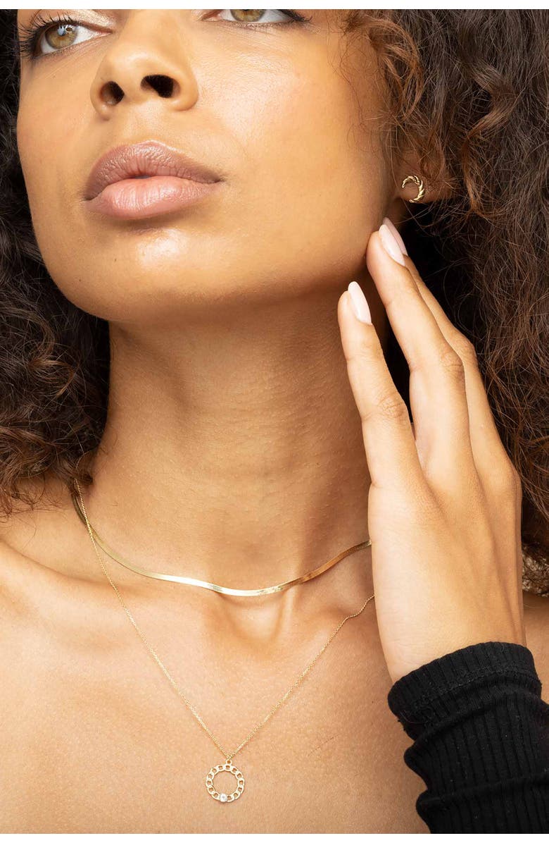 Oradina 14K Yellow Gold Park Avenue Herringbone Choker, Alternate, color, Yellow Gold