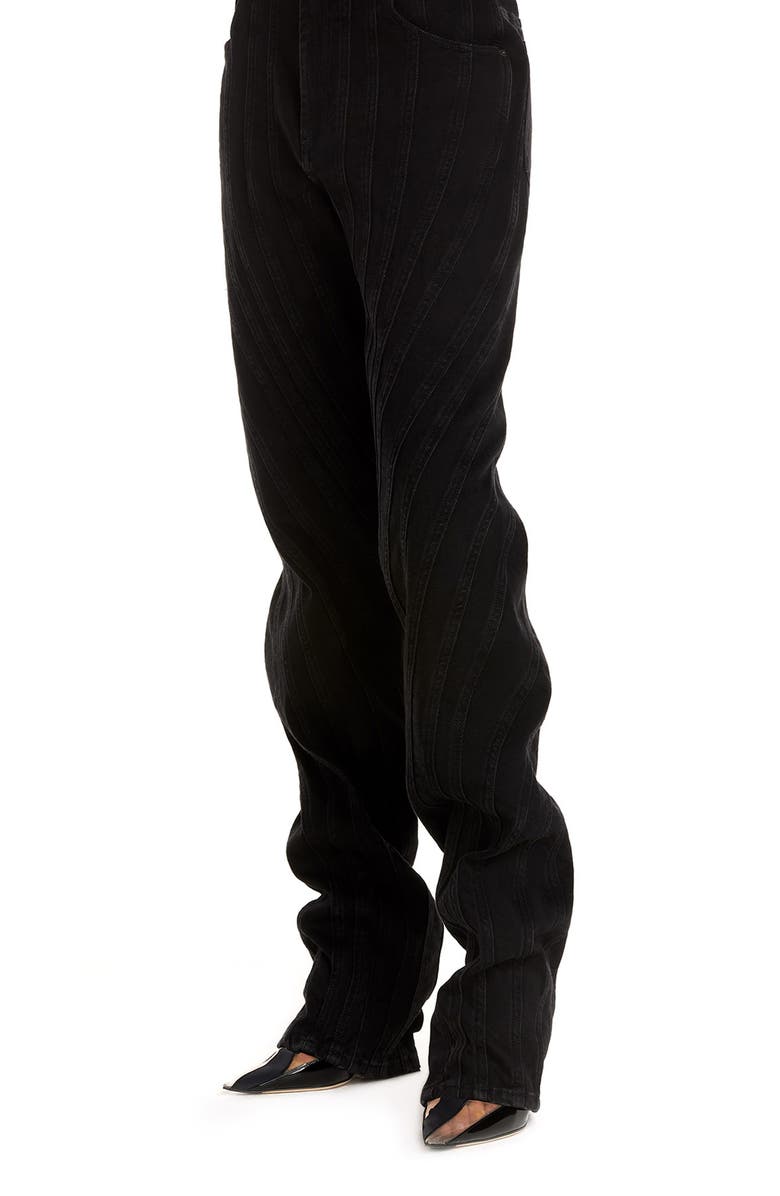 MUGLER Spiral Seam Straight Leg Jeans, Main, color, 
