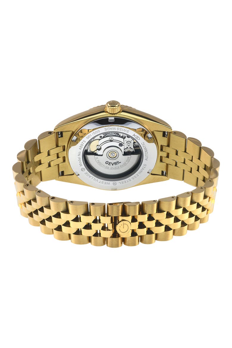 West Village Automatic Bracelet Watch, 40mm, Alternate, color, GOLD