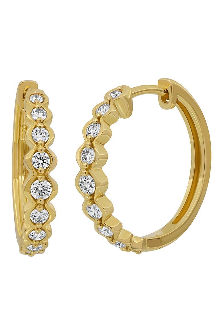 Small Florentine Diamond Hoop Earrings (Nordstrom Exclusive), Main, color, 18K YELLOW GOLD