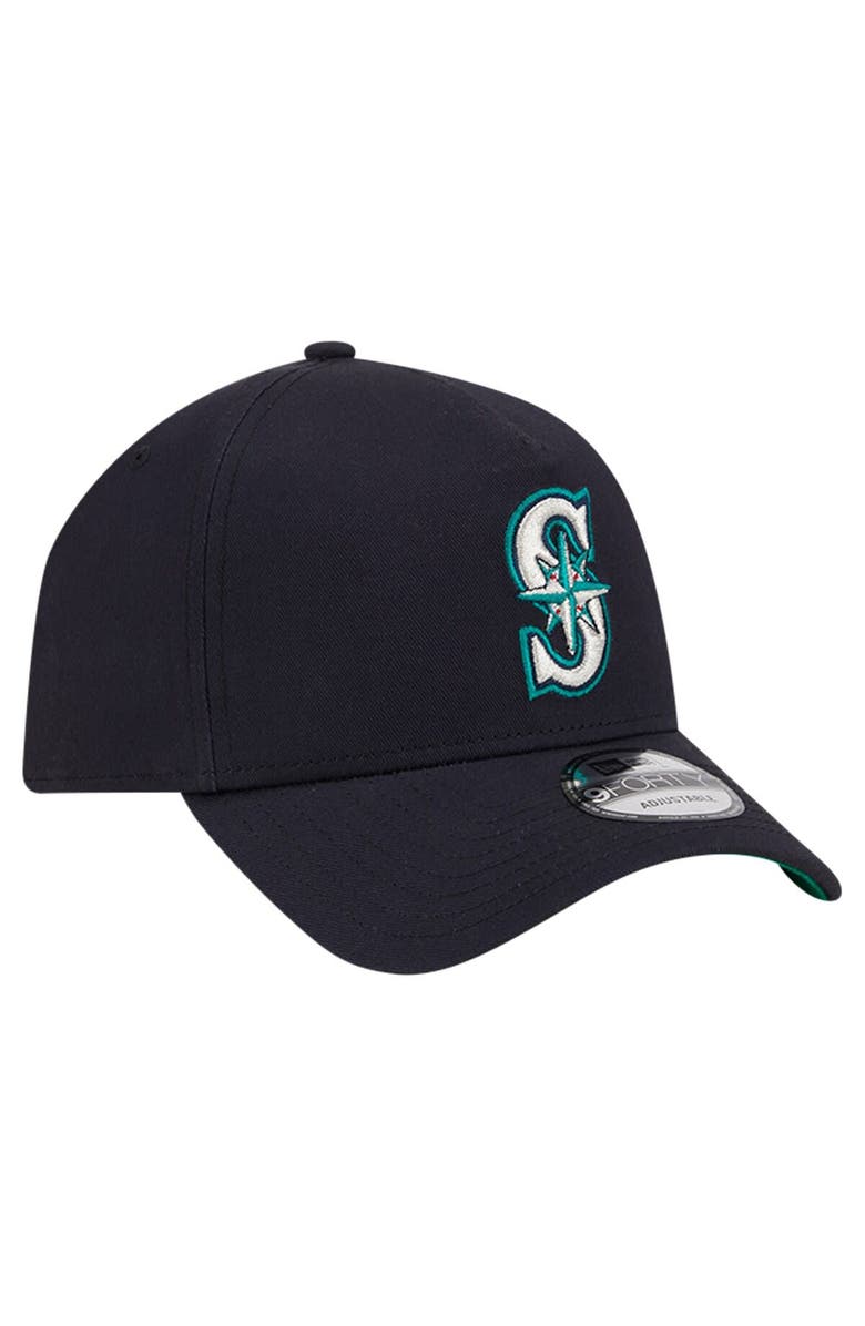 New Era Men's New Era Navy Seattle Mariners Team Color A-Frame 9FORTY Adjustable Hat, Alternate, color, 