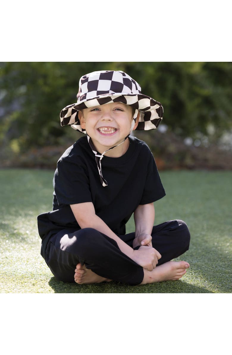 Tiny Twinkle Sun Hat with UPF 50+ UV Protection and Adjustable Brim, Alternate, color, Black Checkers