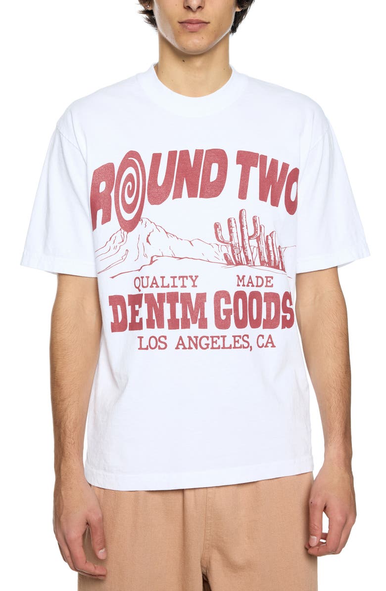 Round Two Denim Goods Graphic T-Shirt, Main, color, White