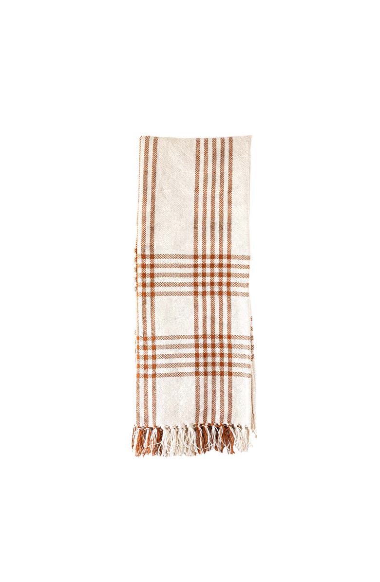 Foreside Home and Garden Plaid Outdoor Picnic Blanket Rust Polyester, Alternate, color, Red