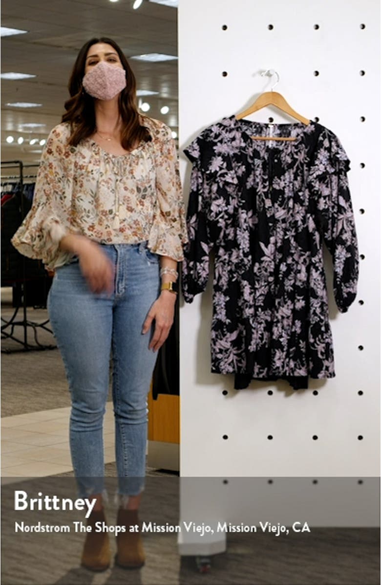 Sunbaked Floral Long Sleeve Swing Minidress, sales video thumbnail