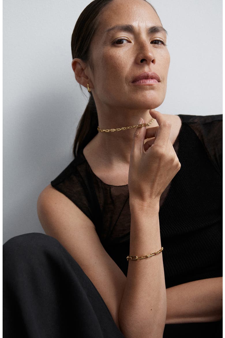 Alta Slim Chain Bracelet, Alternate, color, 18CT GOLD VERMEIL