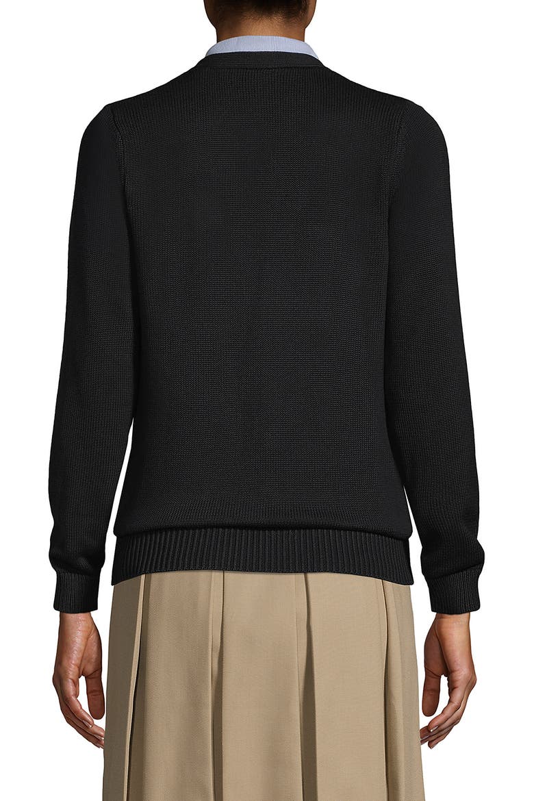 School Uniform  Cotton Modal Button Front Cardigan Sweater, Alternate, color, Black