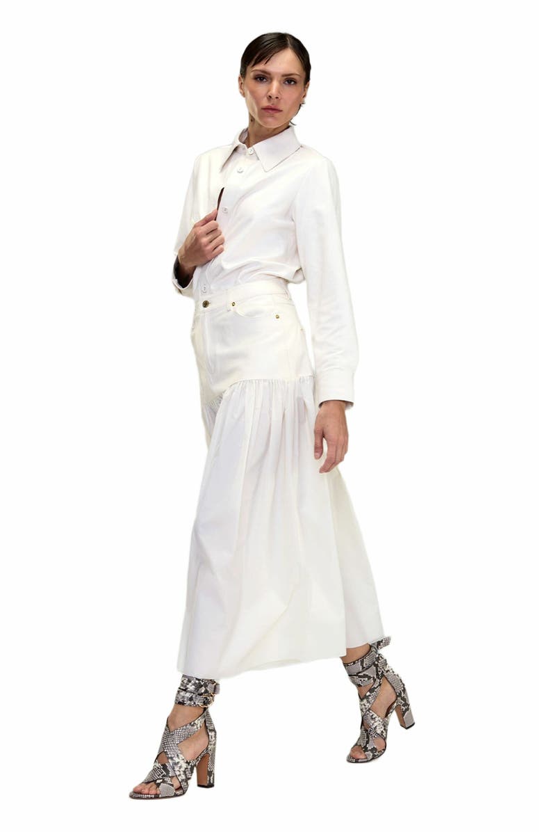 Cynthia Rowley Downtown Leather Nylon Skirt, Alternate, color, Off_white