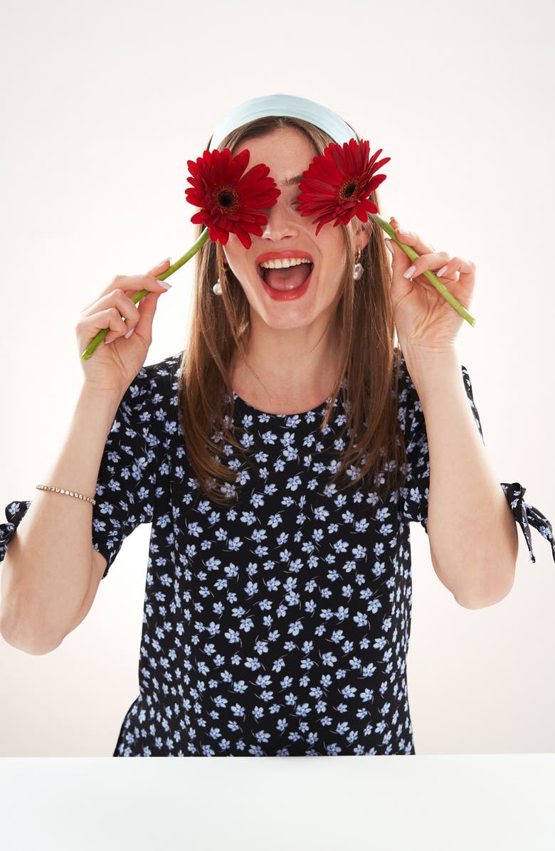 CeCe Floral Tie Sleeve Blouse, Alternate, color, 