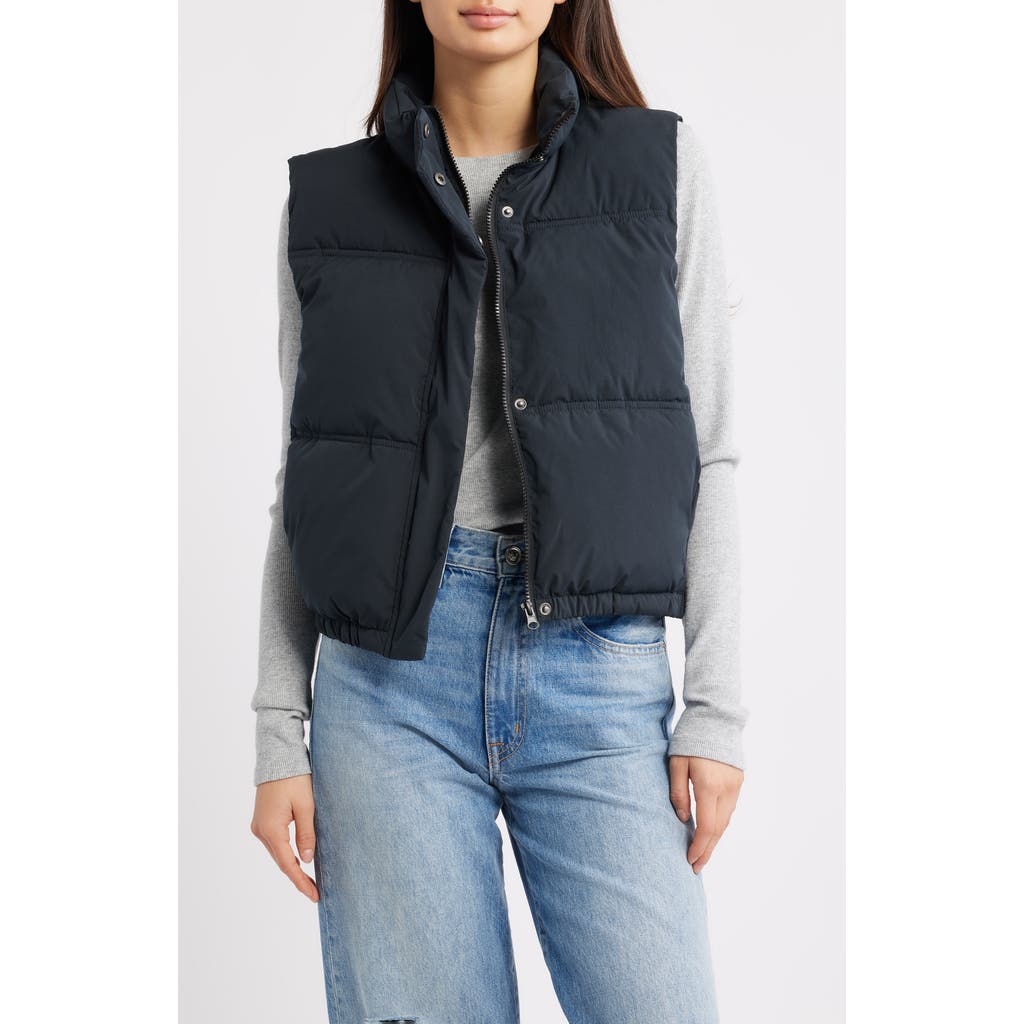 Thread & Supply Quilted Puffer Vest In Black