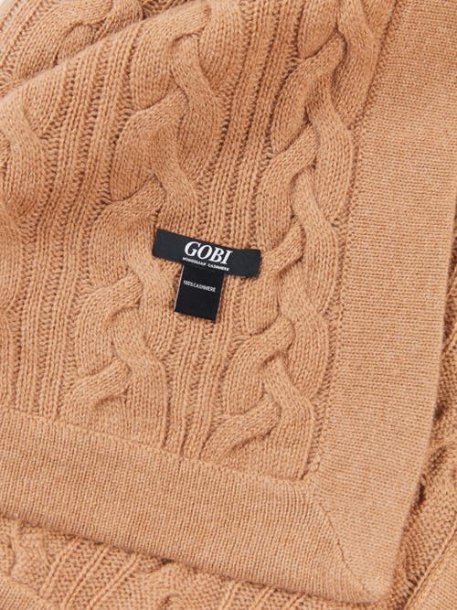 Gobi Mongolian Cashmere Cable Knit Blanket In Sheepskin