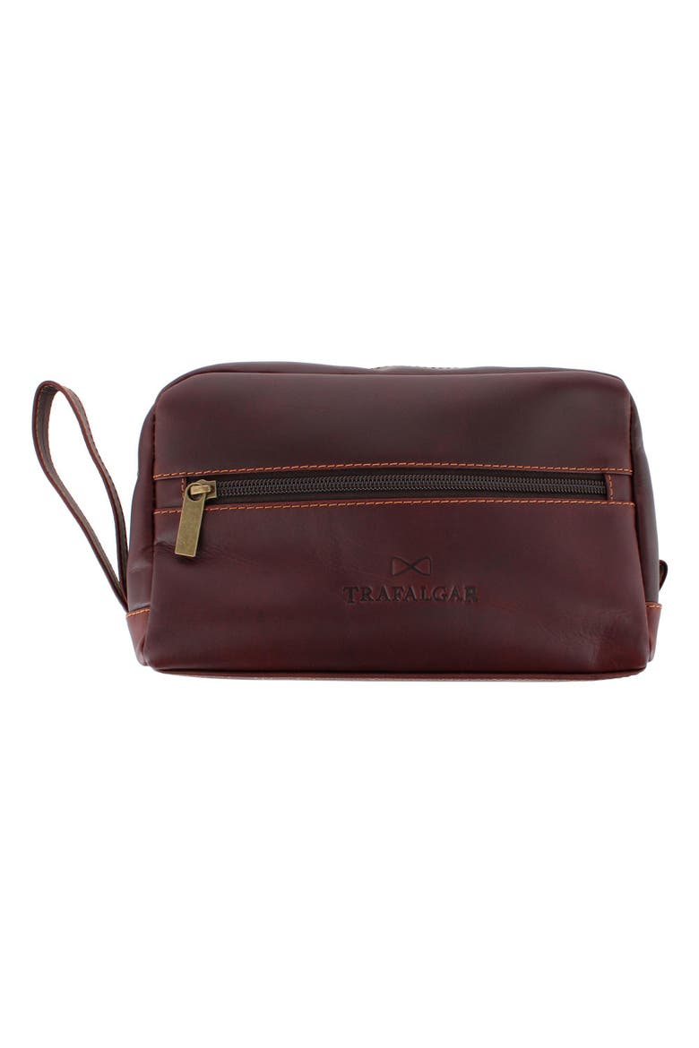 Henson Genuine Leather Travel & Personal Item Bag, Main, color, Brown