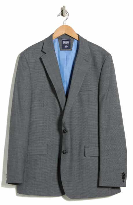 Original Penguin Charcoal Grey Birdseye Stretch Suit Jacket