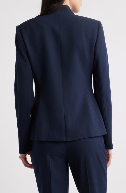 Tahari Asl Faux Double Breasted Jacket In New Navy
