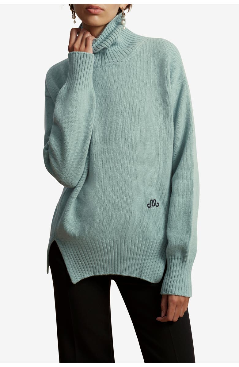 Marina Moscone Funnel Neck Pullover, Alternate, color, Icy Blue