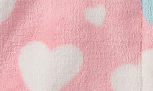 Hatley Kids' Big Hearts Hooded Fleece Robe In Pink