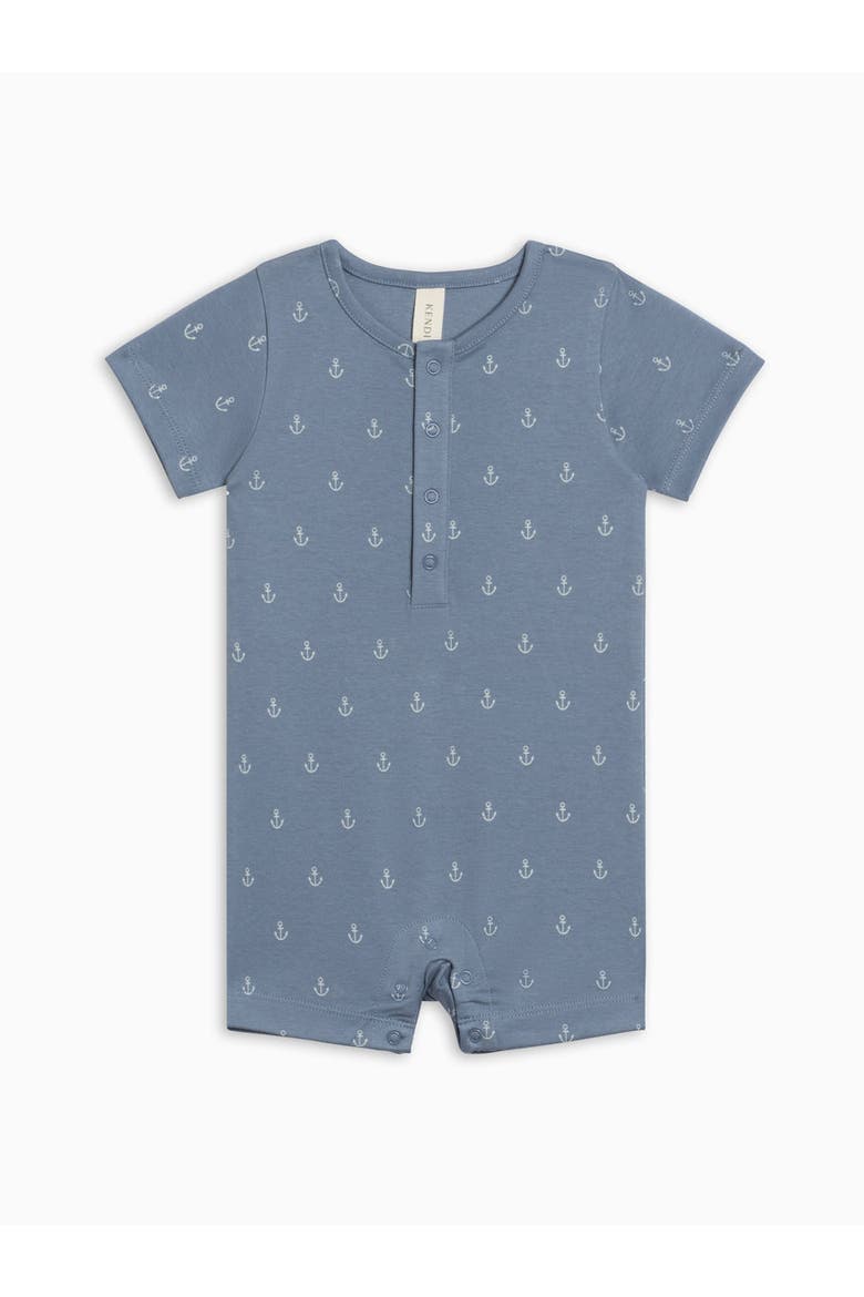 Organic Cotton Mason Romper, Alternate, color, Anchor / Sea + Powder