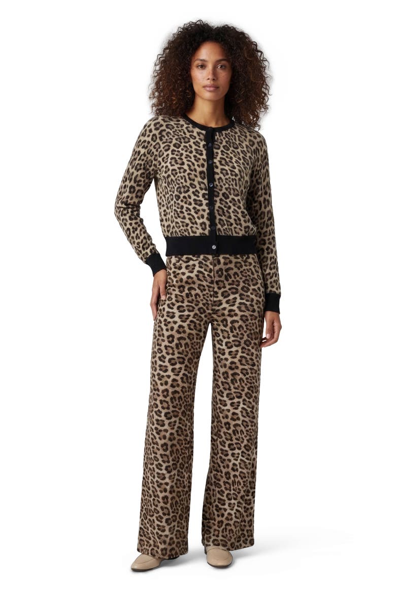 Leopard Womens Wool Wide-leg Pant, Main, color, LEOPARD BROWN