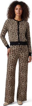 Lords of Harlech Leopard Womens Wool Wide-leg Pant