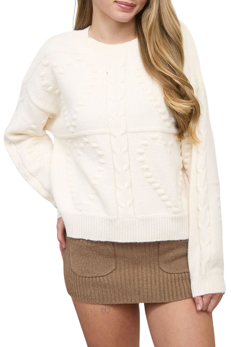 Pompom Sweater, Main, color, OATMEAL