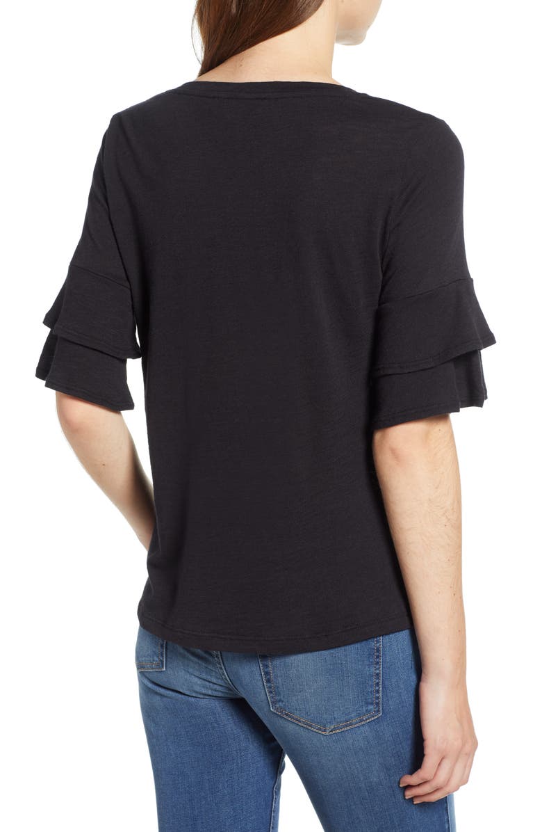 Amour Vert Uma Ruffle Sleeve Tee, Alternate, color, 