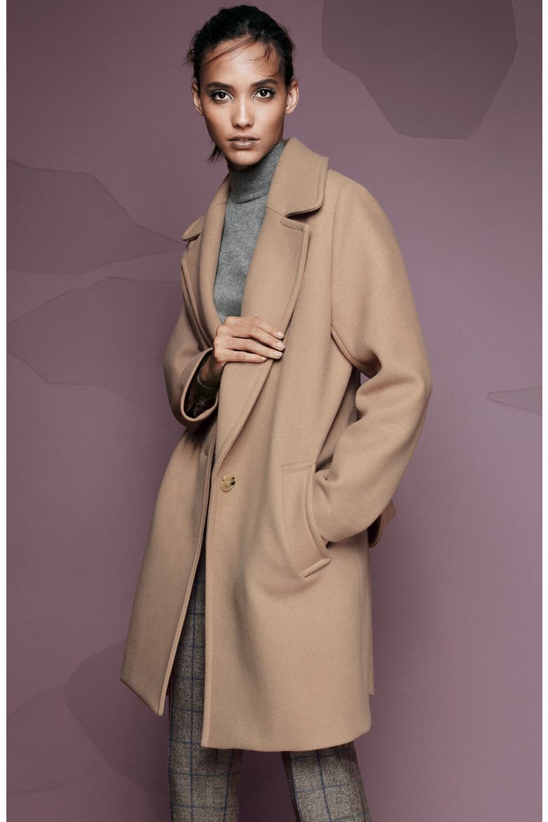 'Razan' Coat, Alternate, color, CAMEL