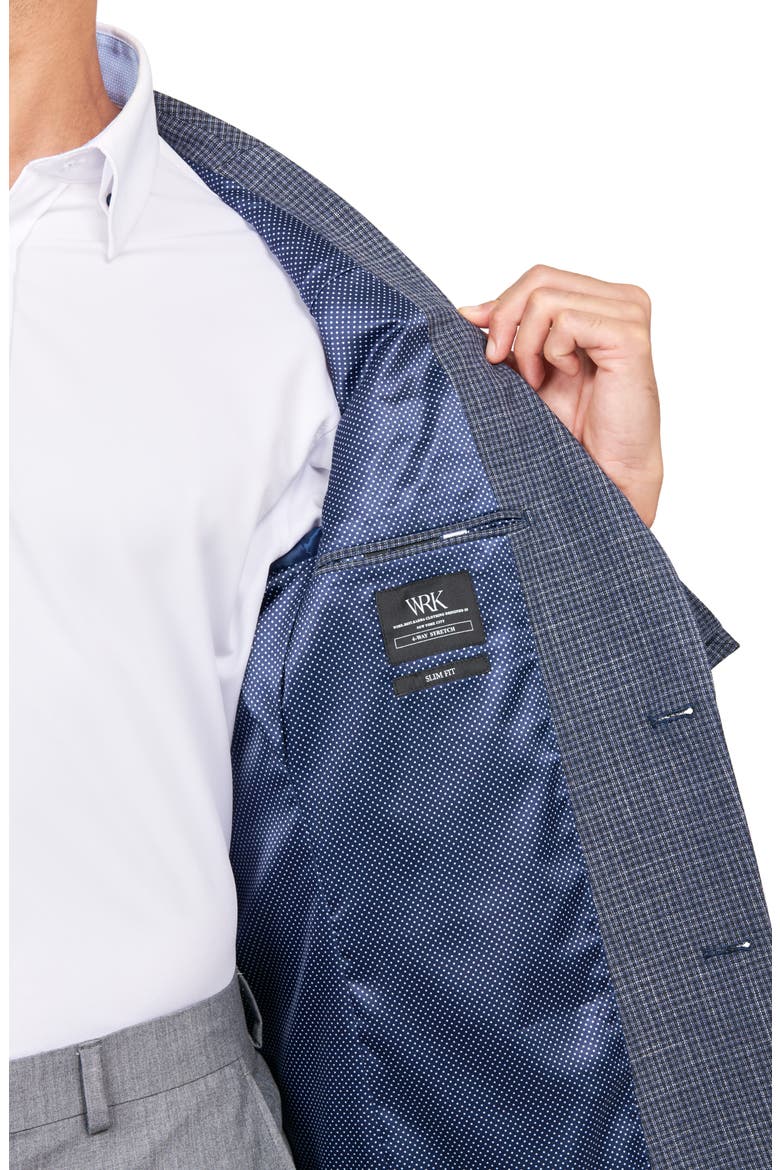 Slim Fit Microcheck Sport Coat, Alternate, color, BLUE