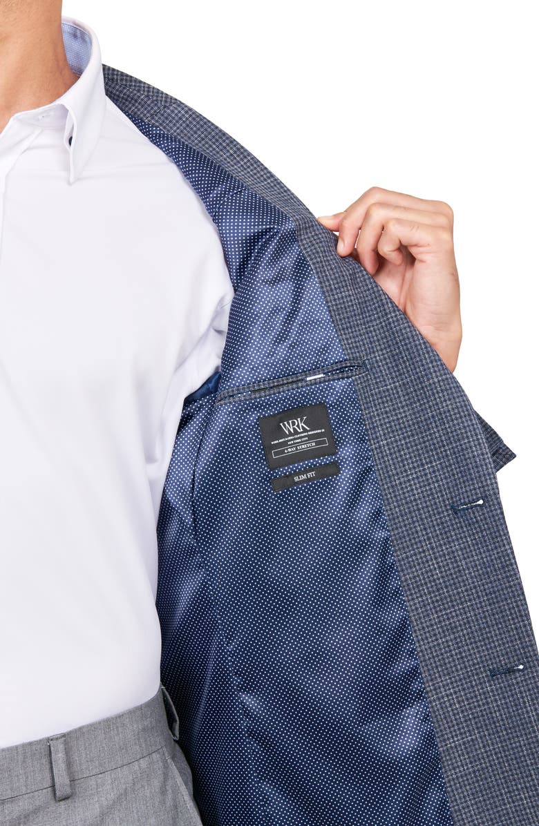 W.R.K Slim Fit Microcheck Sport Coat, Alternate, color, Blue