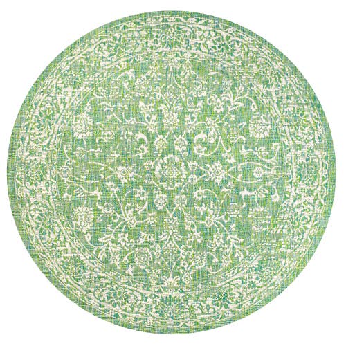 Jonathan Y Tela Bohemian Textured Weave Floral Indoor/outdoor Area Rug In Cream/green