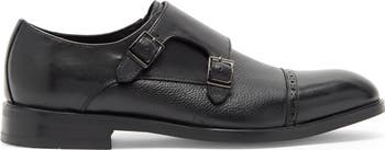 Watson Double Monk Cap Toe Leather Shoe