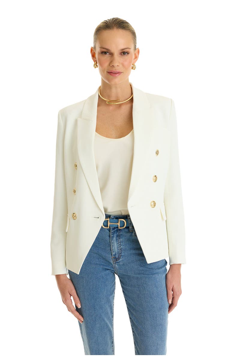 The Noli Shop Sasha Double Breasted Blazer, Alternate, color, White