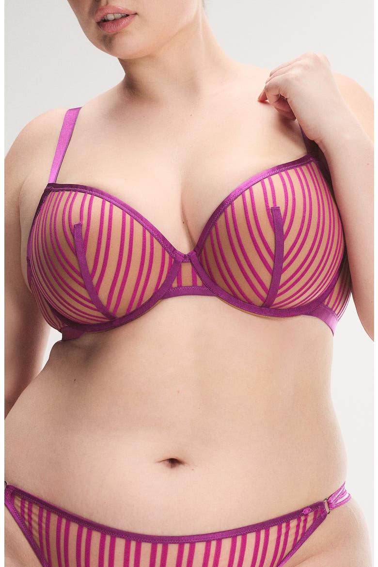 Strappy Hour Lightly Lined Semi-Demi Bra, Main, color, PURPLE FLEUR