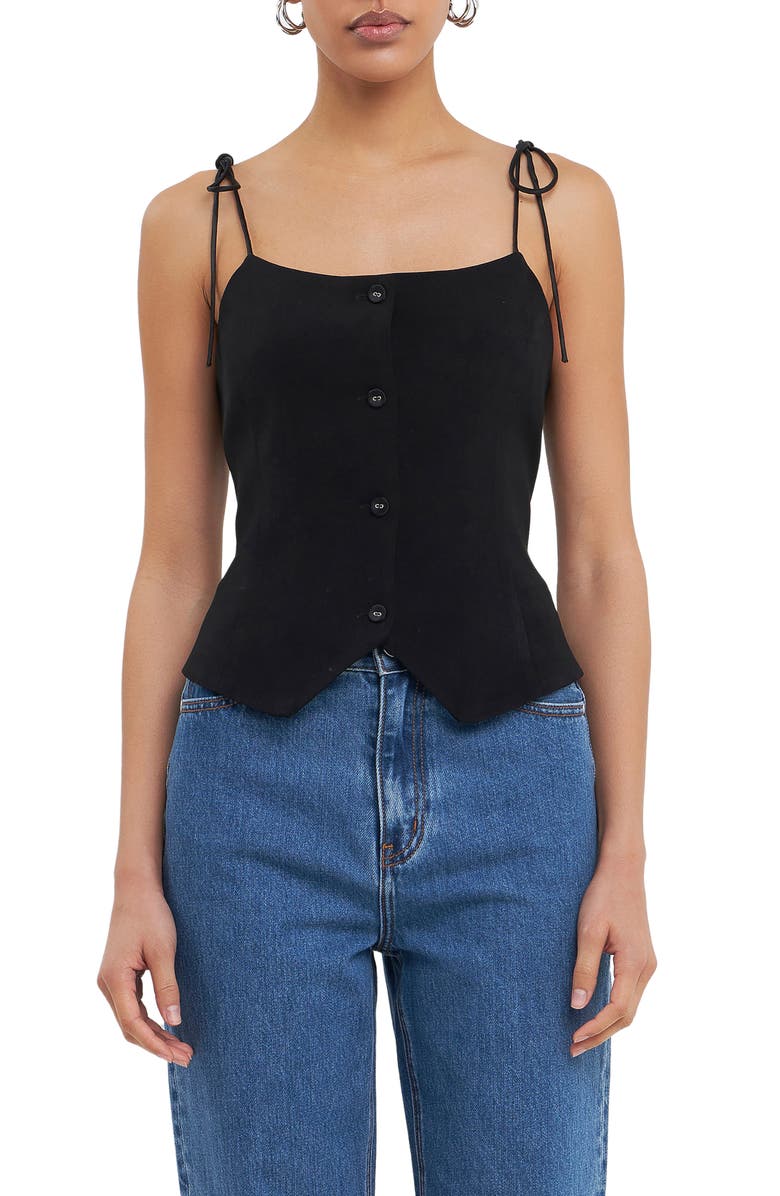 Grey Lab Shoulder Tie Vest, Alternate, color, Black