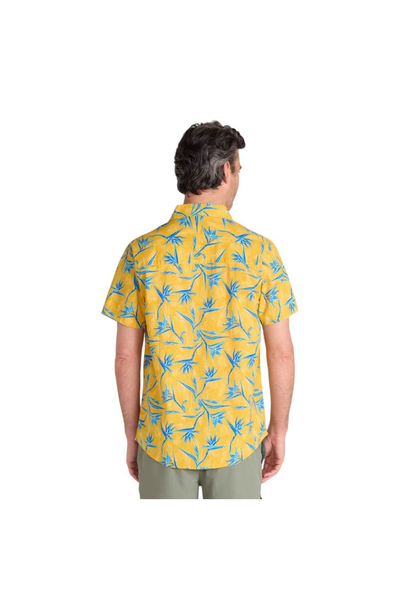Tropical Tree Branch Short-Sleeved Shirt, Alternate, color, Mustard