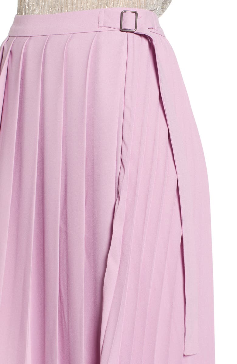 Leith Asymmetrical Pleated Faux Wrap Skirt, Alternate, color,