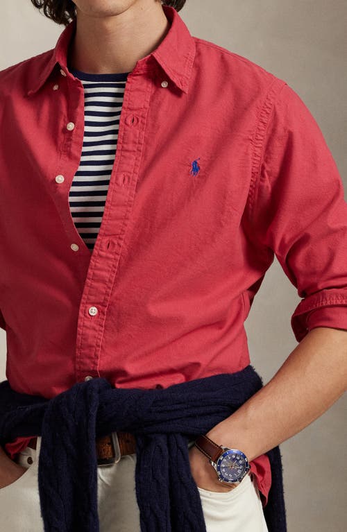 Polo Ralph Lauren Classic Oxford Button-down Shirt In Red