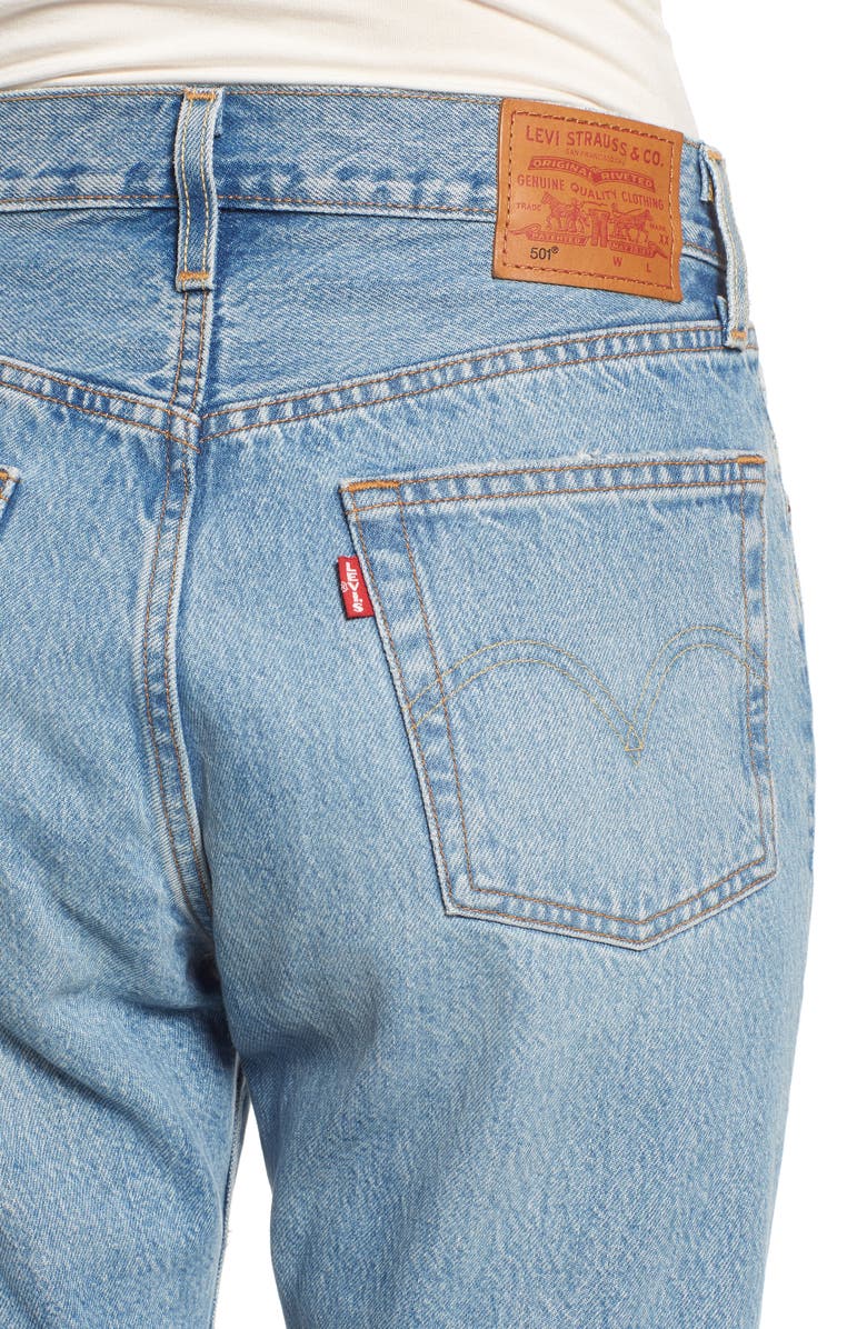 Levi's<sup>®</sup> 501<sup>®</sup> Ripped High Waist Crop Jeans, Alternate, color, 
