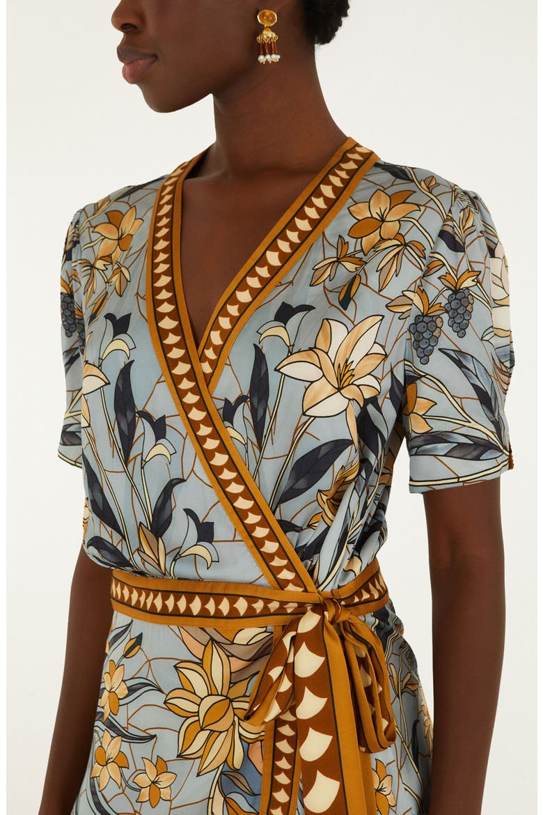 Stained Glass Beauty Wrap Dress, Alternate, color, DENIM