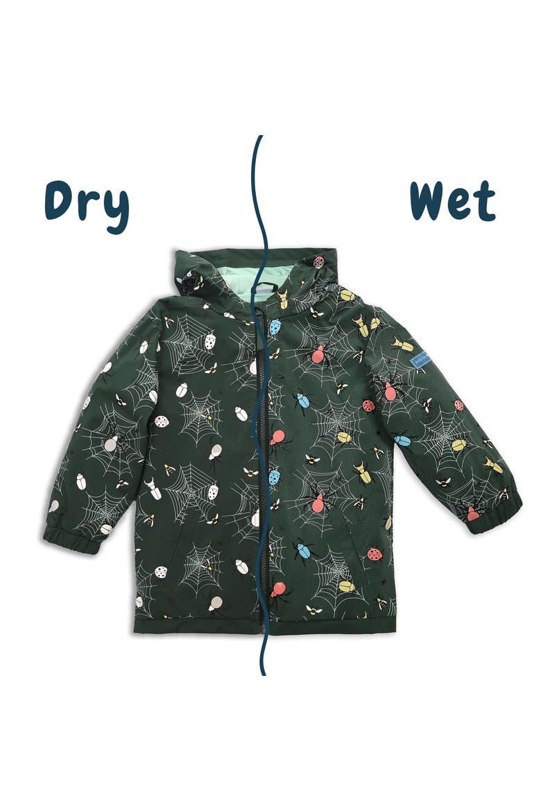 Color Changing Hooded Raincoat, Alternate, color, Green