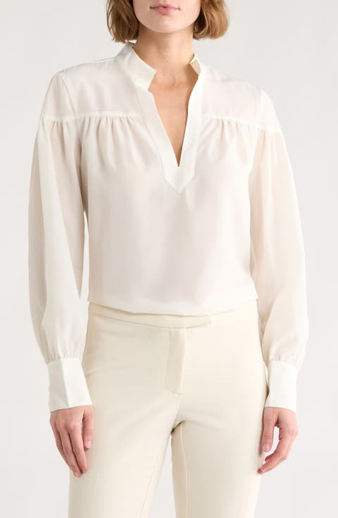 The Shirred Pop Over Blouse