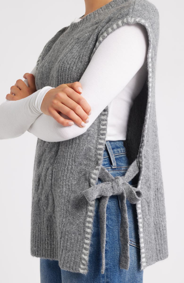 Hatley Mélange Sweater Vest, Alternate, color, Charcoal Melange